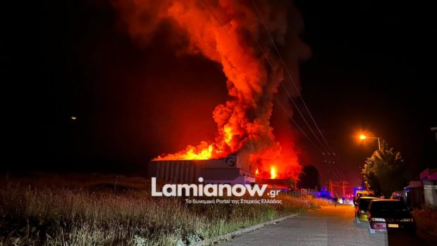 Λαμία: Στις φλόγες το εργοστάσιο της εταιρείας που εμπλέκεται στην υπόθεση τροφικής δηλητηρίασης μαθητών