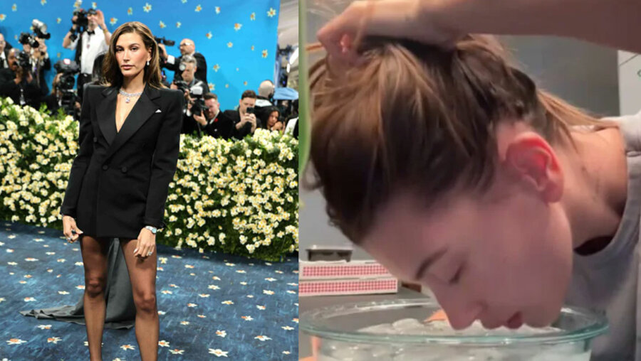 Hailey Bieber: Η προετοιμασία για το Met Gala – Βυθίζει το πρόσωπό της σε παγάκια - Βίντεο