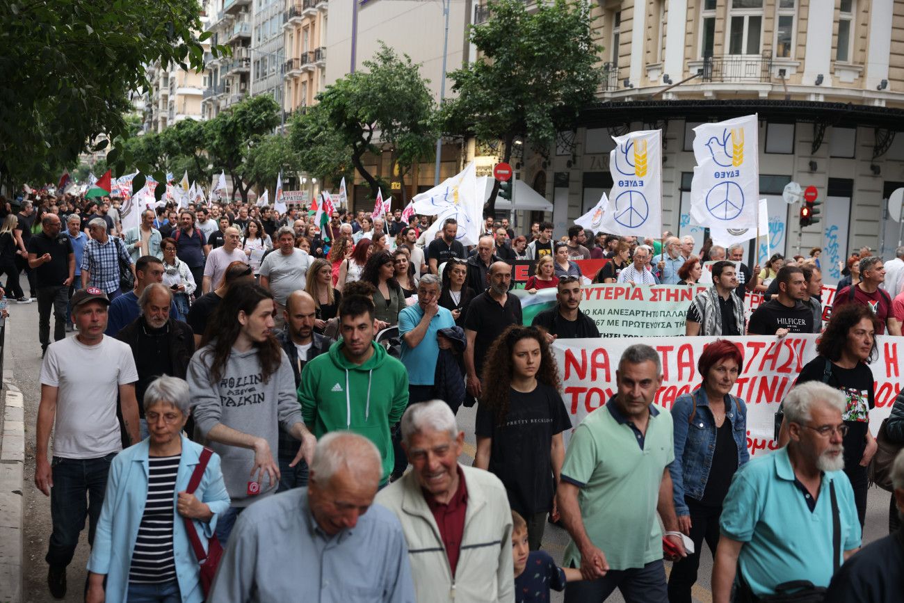 Πορεία αλληλεγγύης για την Παλαιστίνη στη Θεσσαλονίκη - «Η ιστορία έχει μια σωστή πλευρά»