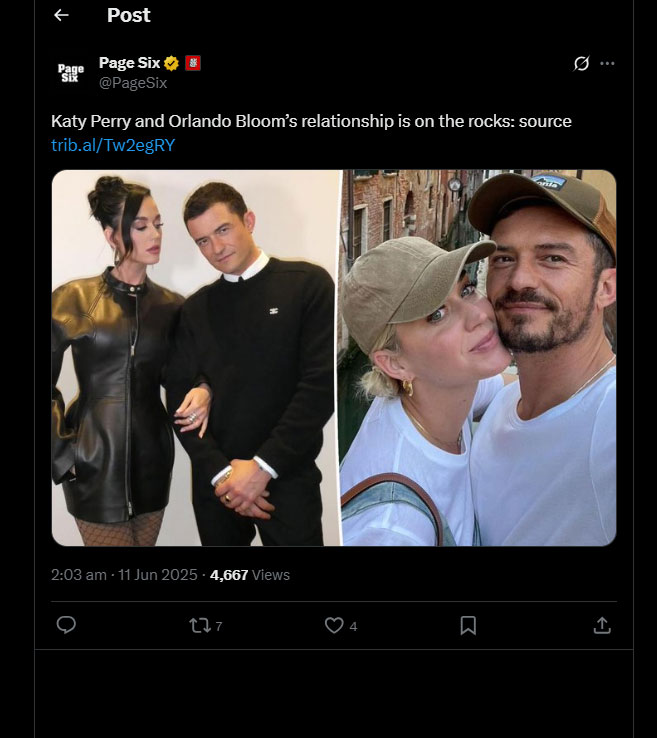 Katy Perry - Orlando Bloom: Σοβαρή κρίση στη σχέση τους
