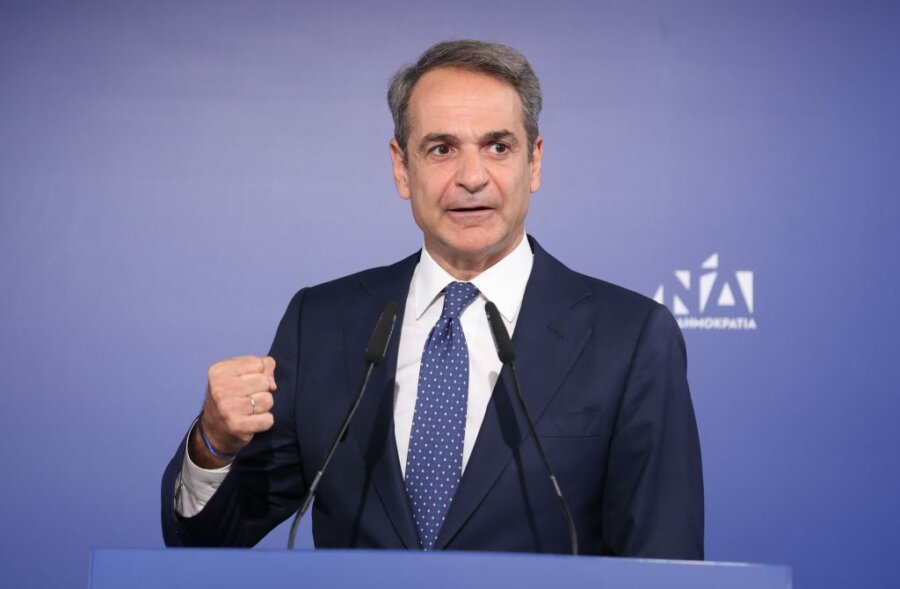 Ο Κυριάκος Μητσοτάκης στην ΠΕ της ΝΔ