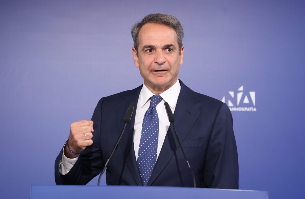 Ο Κυριάκος Μητσοτάκης στην ΠΕ της ΝΔ