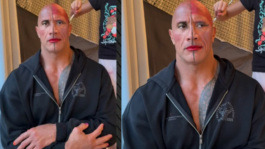 Dwayne Johnson: Οι κόρες του «χωρίζουν» το κεφάλι του στα 2 και τον βάφουν - Βίντεο