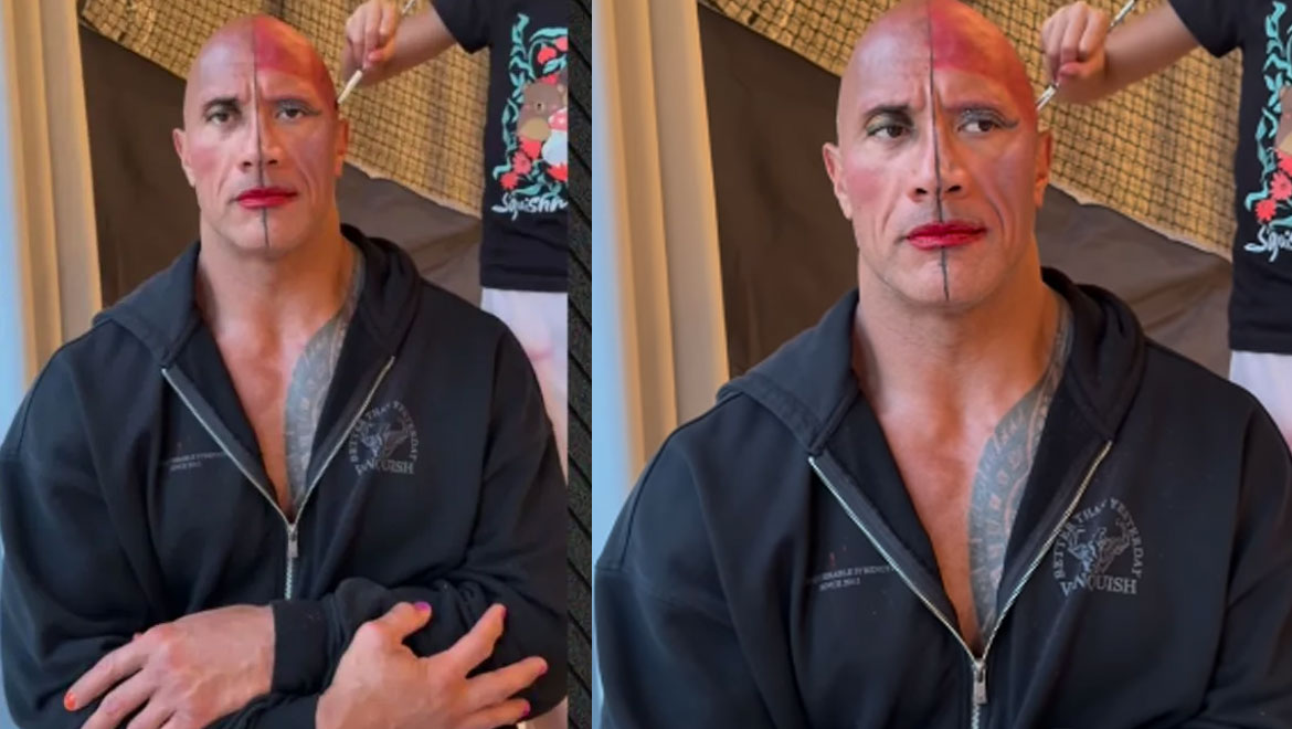Dwayne Johnson: Οι κόρες του «χωρίζουν» το κεφάλι του στα 2 και τον βάφουν - Βίντεο