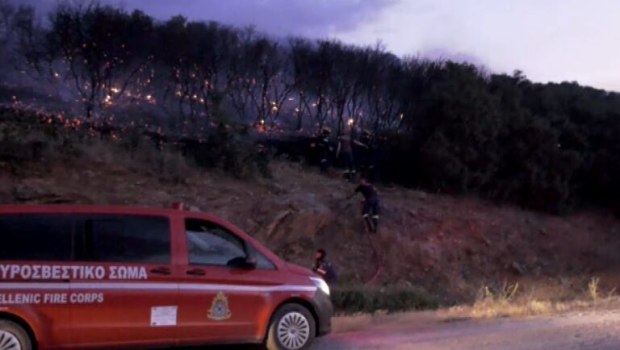 Σε ύφεση η φωτιά σε δασική έκταση στο Ωραιόκαστρο