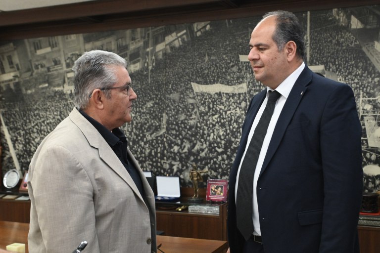 Κουτσούμπας: Συνάντηση με τον πρέσβη της Παλαιστίνης - «Να σταματήσει η κυβέρνηση να συμμετέχει στο μακελειό»