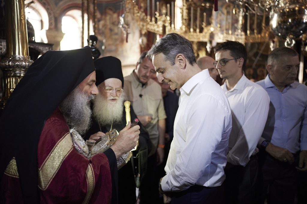 Επίσκεψη Μητσοτάκη στις Μονές Ιβήρων και Βατοπεδίου στο Άγιο Όρος