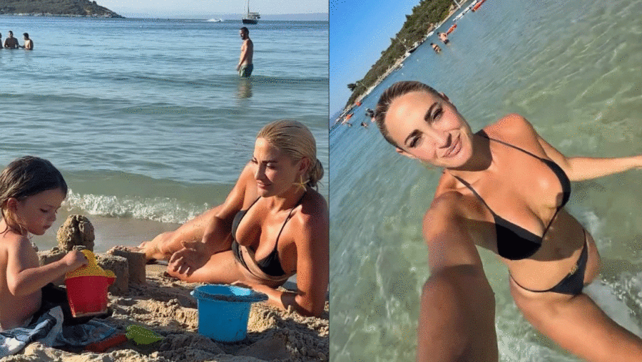Ιωάννα Τούνη: Διακοπές στη Χαλκιδική με τον μικρό της γιο, Πάρη - Βίντεο