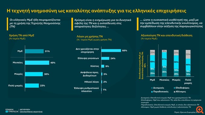 ΕΤΕ: Αρχίζει να κερδίζει έδαφος στον ελληνικό επιχειρηματικό χάρτη η τεχνητή νοημοσύνη