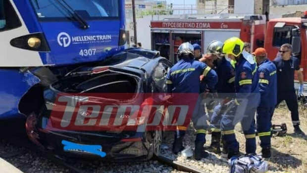 Πάτρα: Σύγκρουση συρμού του Προαστιακού με ΙΧ - Εγκλωβίστηκε ο οδηγός του οχήματος