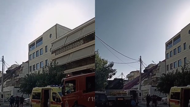 Αναστάτωση στο Περιστέρι: Γερανοφόρο έπεσε πάνω σε διώροφη κατοικία