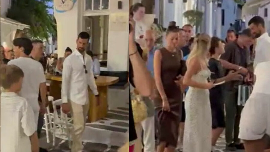 Χαμός στα σοκάκια της Μυκόνου για μία φωτογραφία με τον Novak Djokovic
