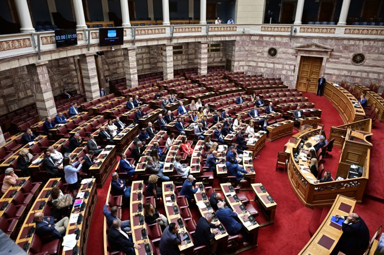 εικόνα από τη συζήτηση στη Βουλή για την προανακριτική για τον ΟΠΕΚΕΠΕ