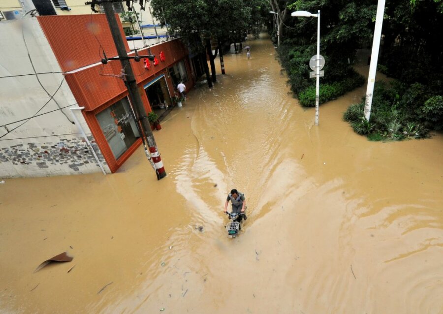Πλημμυρισμένος δρόμος Κίνα