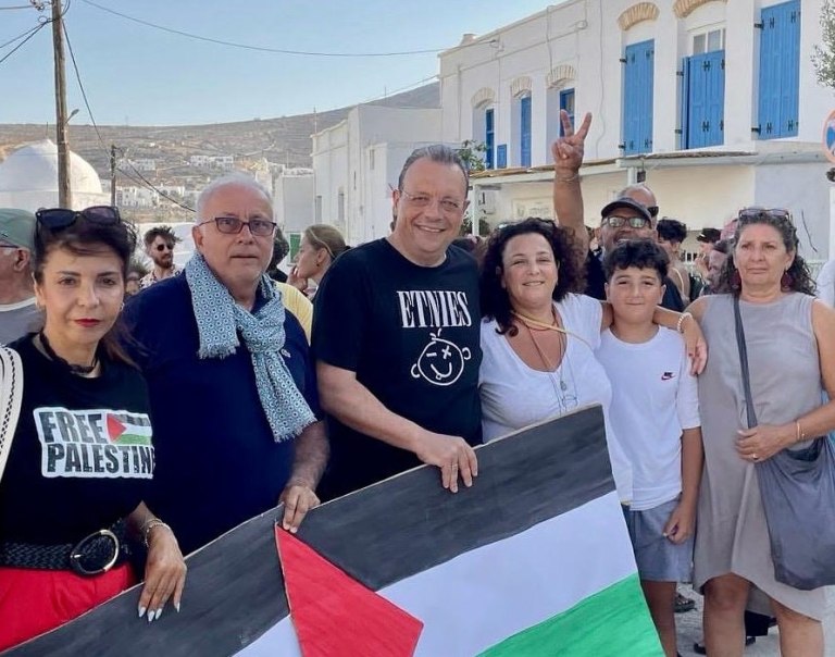 Στη δράση για την Παλαιστίνη στη Φολέγανδρο ο Φάμελλος - «Η σωστή πλευρά της ιστορίας»