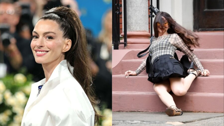 Anne Hathaway: Η ηθοποιός έπεσε από σκάλα κατά τη διάρκεια των γυρισμάτων «Ο Διάβολος φοράει Prada 2»