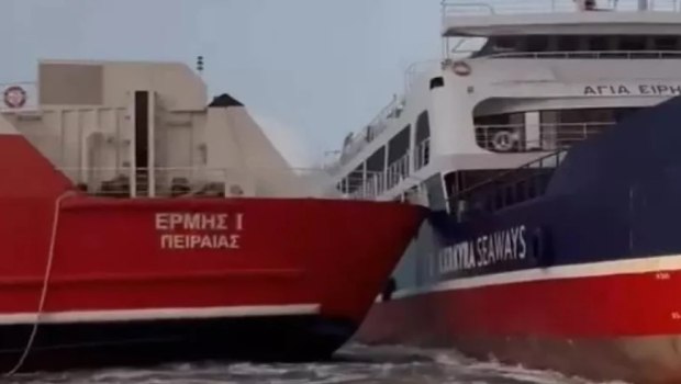 Ηγουμενίτσα: Σύγκρουση πλοίων στο λιμάνι - Έσπασαν οι κάβοι λόγω των ισχυρών ανέμων