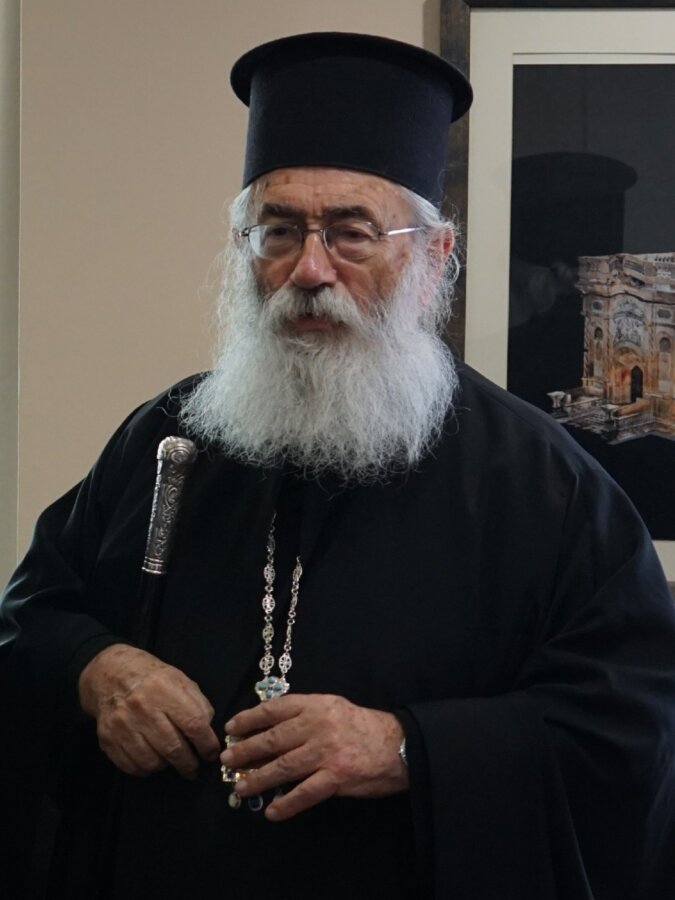 εικόνα που δείχνει τον Ηγούμενο στη Μονή Σινά, Αρχιεπίσκοπο Δαμιανό