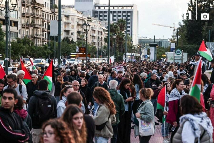 Γάζα: Σε εξέλιξη η πορεία προς την πρεσβεία του Ισραήλ - «Stop στη γενοκτονία»