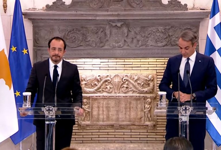 Κοινές δηλώσεις Μητσοτάκη – Χριστοδουλίδη: Αποφασίσαμε την επικαιροποίηση των οικονομοτεχνικών παραμέτρων του καλωδίου