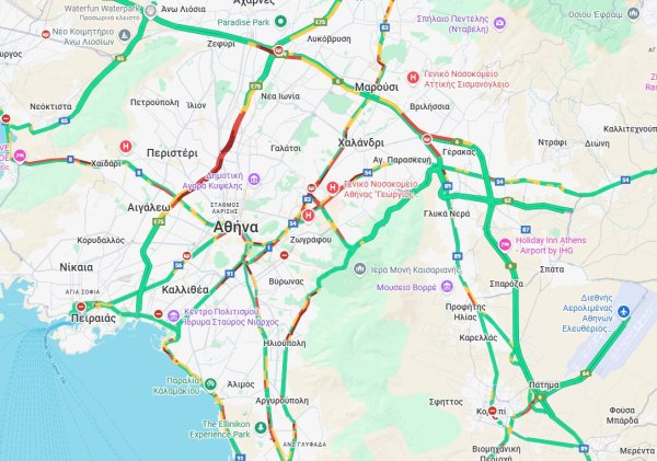 Κίνηση στους δρόμους: Μεγάλες καθυστερήσεις σε Αττική Οδό και Κηφισό