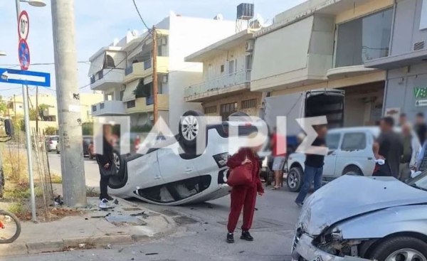 Σοβαρό τροχαίο στο Ηράκλειο Κρήτης - Άγιο είχε η οδηγός