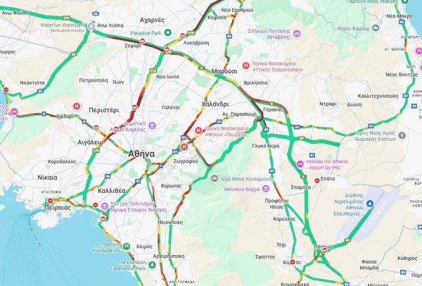 Κίνηση στους δρόμους: Μποτιλιάρισμα στον Κηφισό - Καθυστερήσεις στην Αττική Οδό