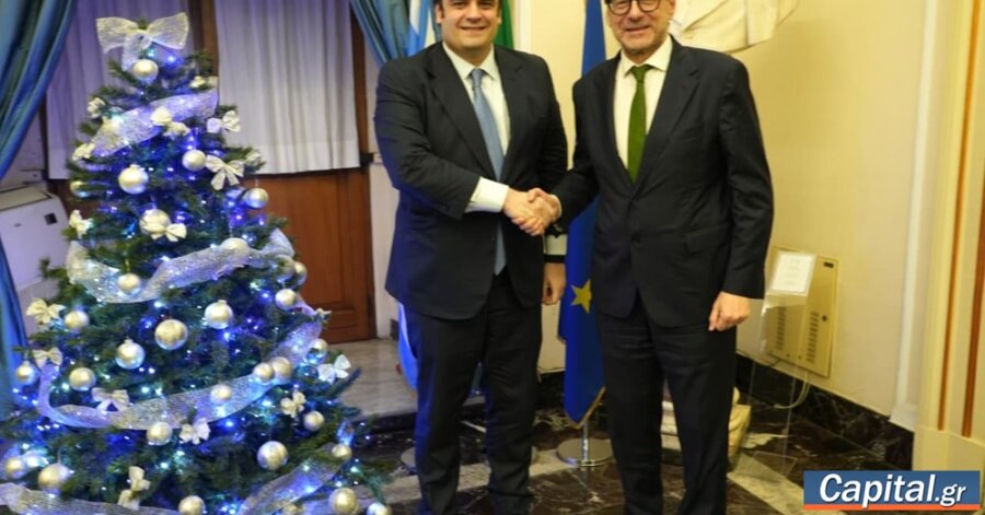 Συνάντηση Κ. Πιερρακάκη στη Ρώμη με τον Ιταλό ΥΠΟΙΚ Giancarlo Giorgetti