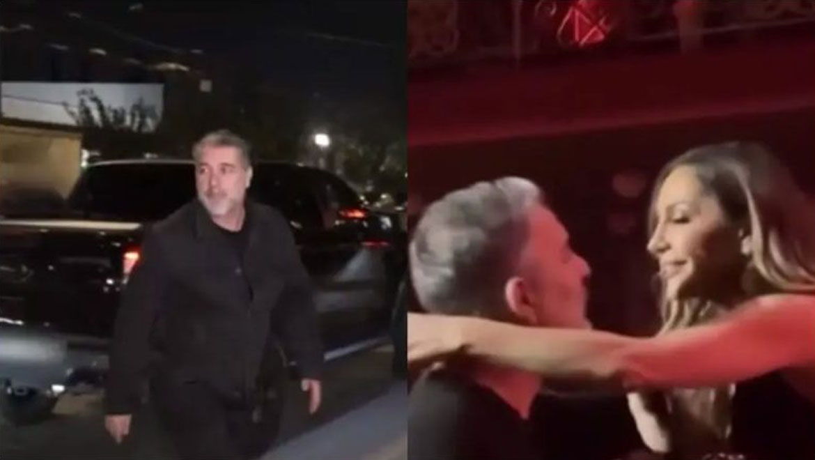 Βασίλης Μπισμπίκης: Το παθιασμένο φιλί στη Δέσποινα Βανδή στην πρεμιέρα της – «Ήρθα για να την θαυμάσω»