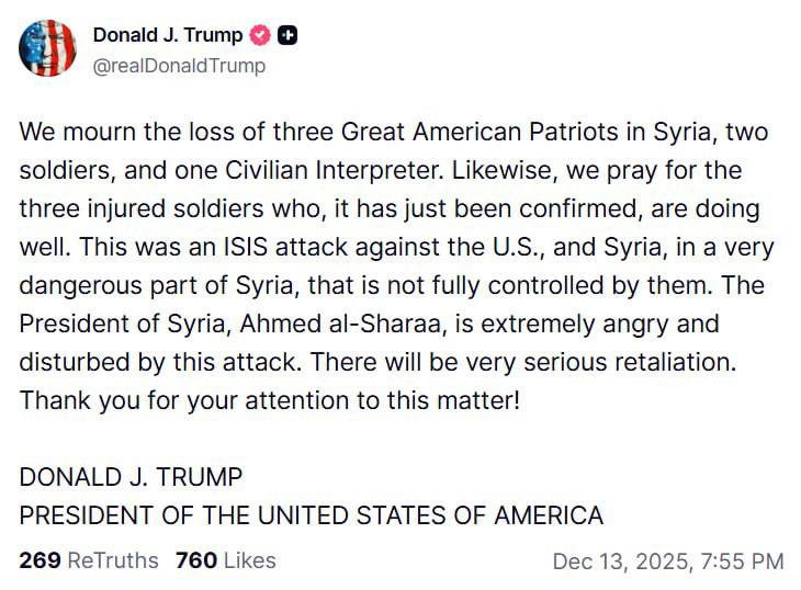 Θα υπάρξουν πολύ σοβαρά αντίποινα λέει ο Ντόναλντ Τραμπ για την επίθεση από το Ισλαμικό Κράτος