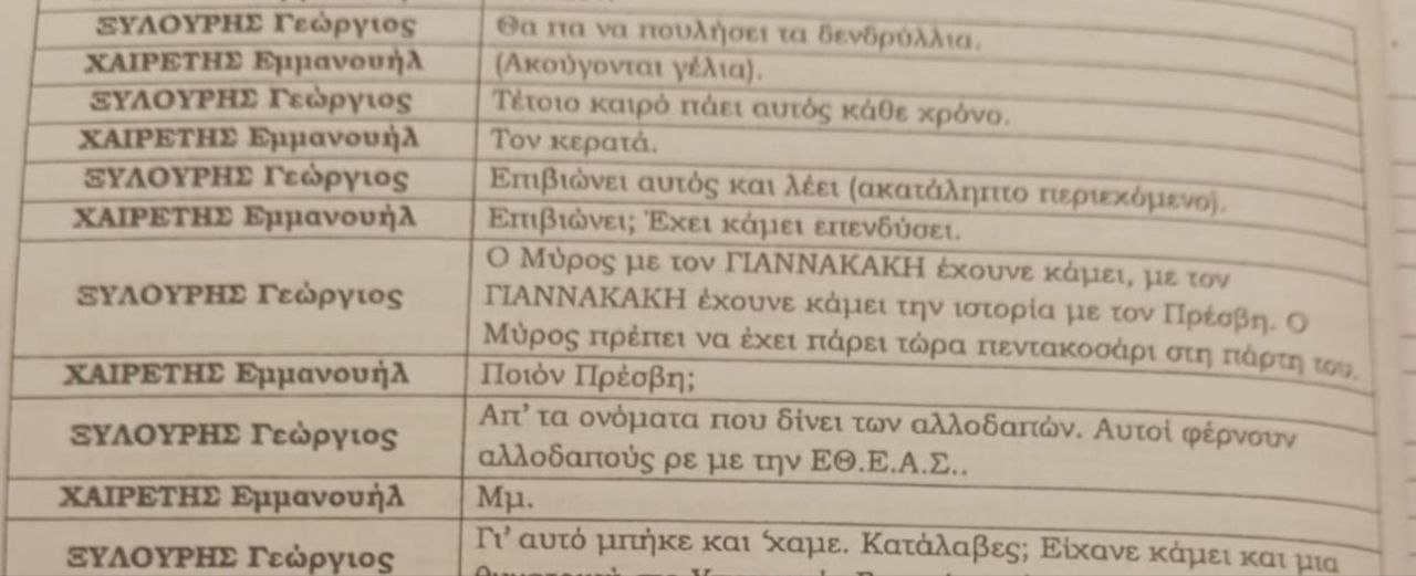 Ο διάλογος ανάμεσα στον Γιώργο Ξυλούρη (Φραπές) και τον Εμμ. Χαιρέτη