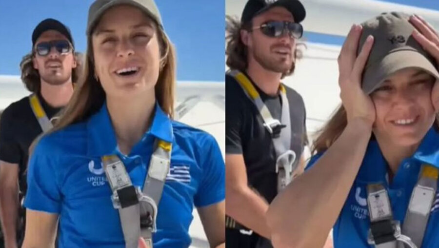 Μαρία Σάκκαρη: Viral το βίντεο με τον Τσιτσιπά στο Περθ – Τα βλέμματα στο εντυπωσιακό μονόπετρο!