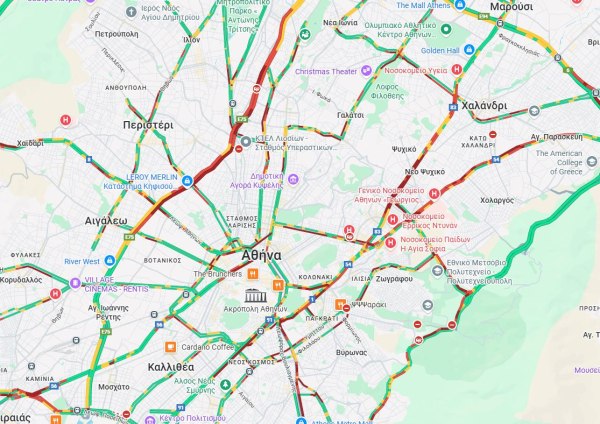 Κίνηση στους δρόμους: Κλειστές λωρίδες λόγω έργων σε Κηφισό, Αττική Οδό και Βουλιαγμένης - Πού υπάρχουν προβλήματα