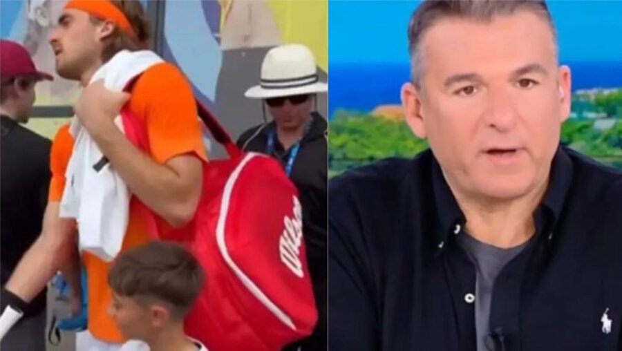 Ο Στέφανος Τσιτσιπάς απωθεί ένα αγοράκι με την τσάντα του – Εκτός εαυτού ο Γιώργος Λιάγκας με το περιστατικό