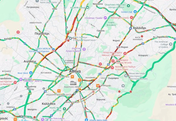 Κίνηση: Χάος στους δρόμους - Στο «κόκκινο» ο Κηφισός, πού αλλού υπάρχουν προβλήματα