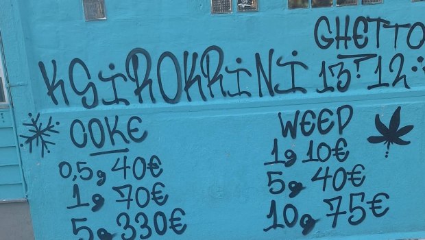 Τιμοκατάλογος ναρκωτικών σε τοίχο… σχολείου στη Θεσσαλονίκη