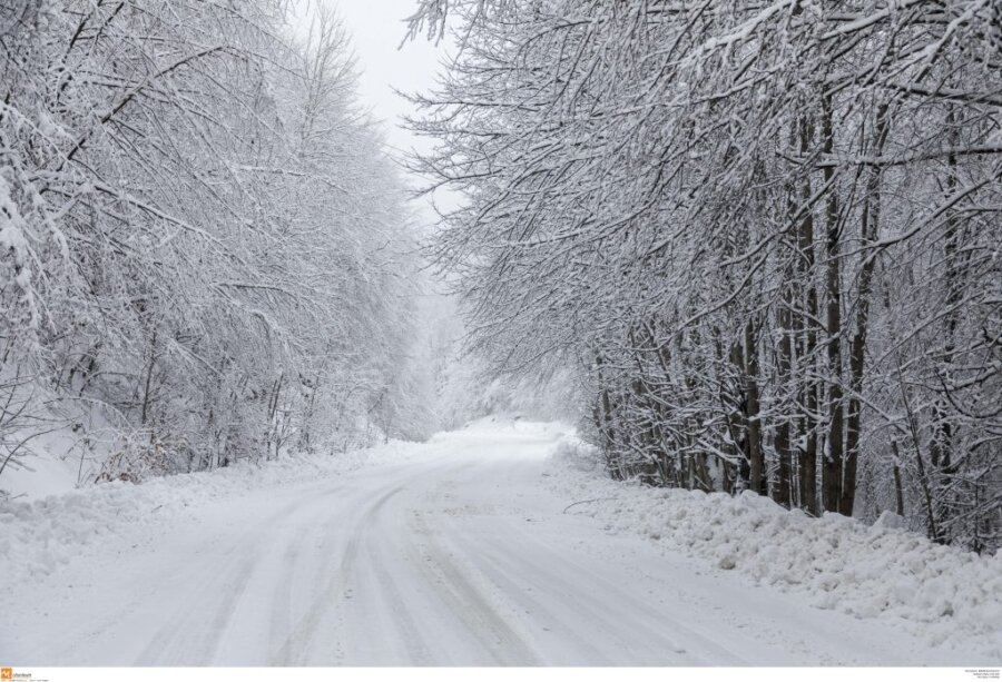 Χειμωνιάτικος δρόμος χιονισμένος