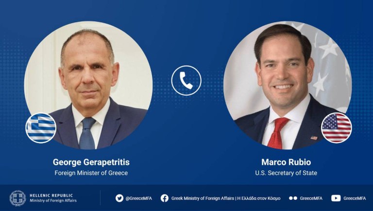 Τηλεφωνική επικοινωνία Γεραπετρίτη-Ρούμπιο εν όψει Στρατηγικού Διαλόγου