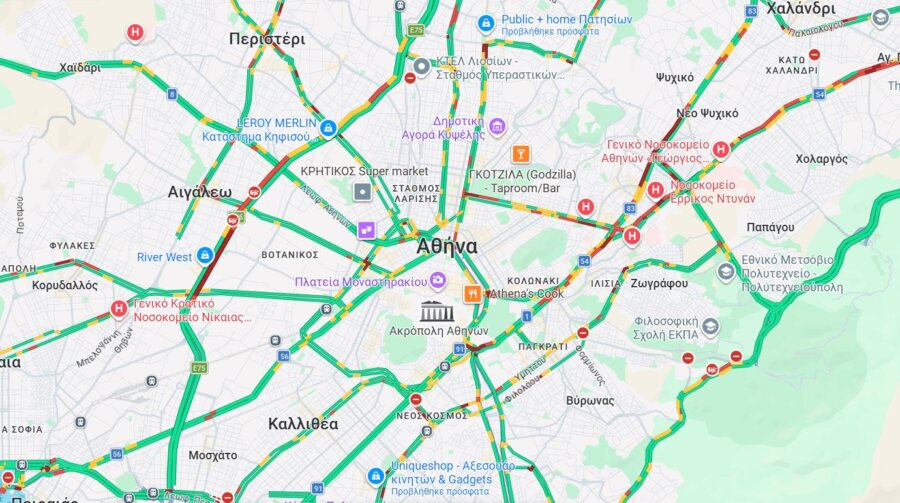 Καραμπόλα στον Κηφισό: Ουρές χιλιομέτρων και καθυστερήσεις στους δρόμους της Αττικής