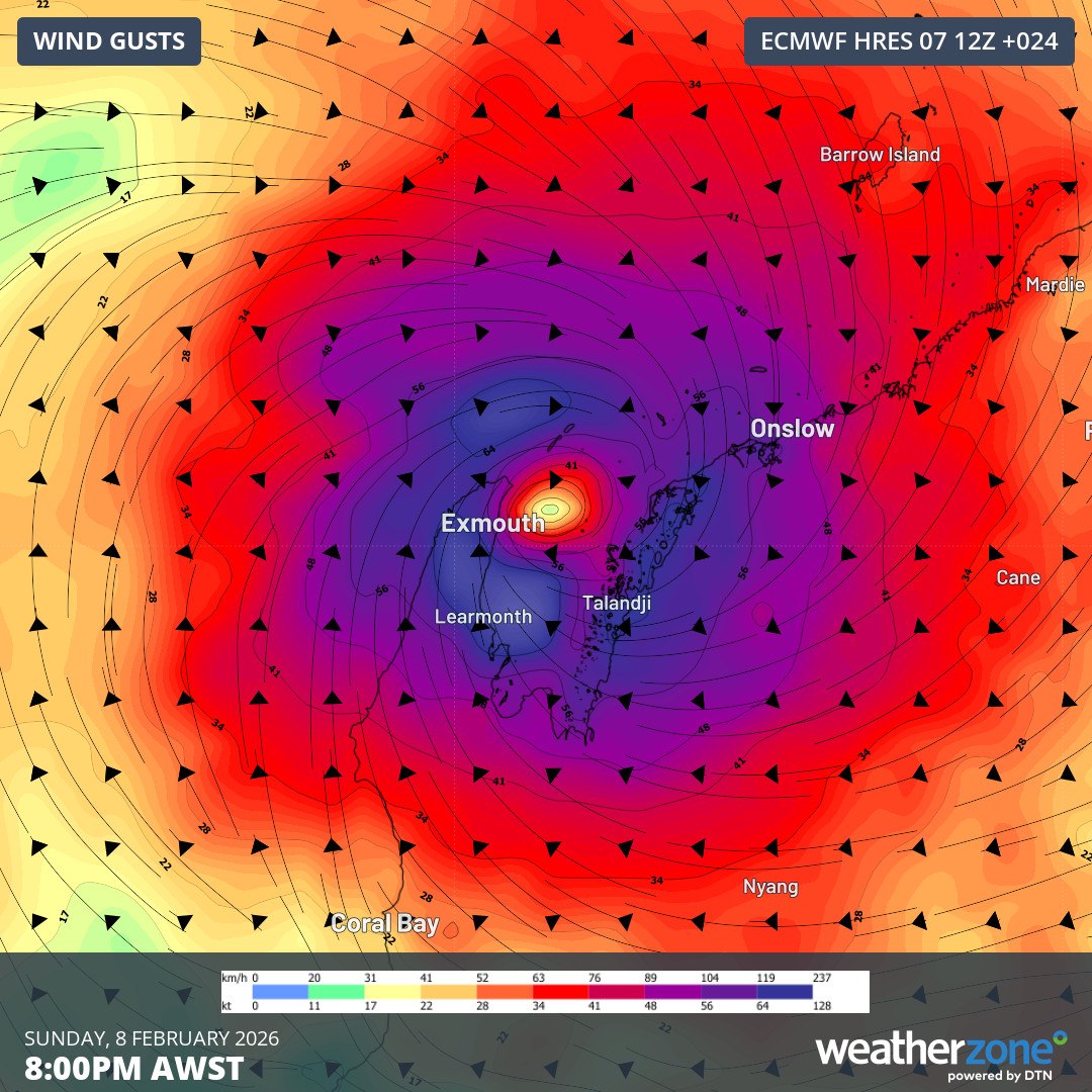 Ο τροπικός κυκλώνας Μίτσελ φτάνει στην Αυστραλία με ριπές ανέμου έως 195 χιλιόμετρα την ώρα