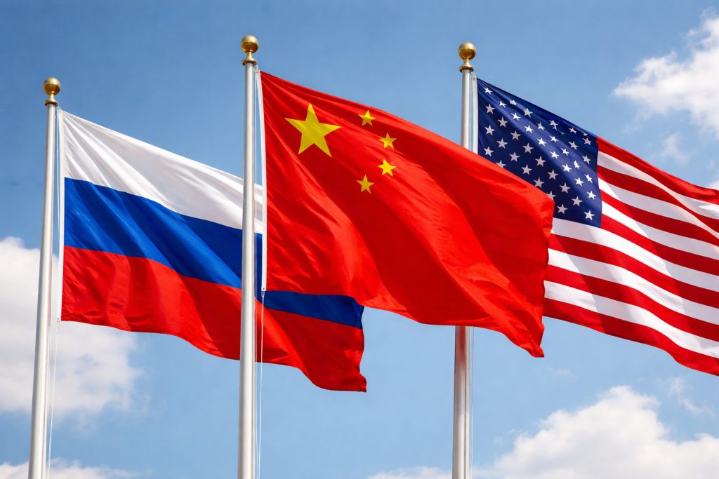 Σημαίες Ρωσίας Κίνας ΗΠΑ