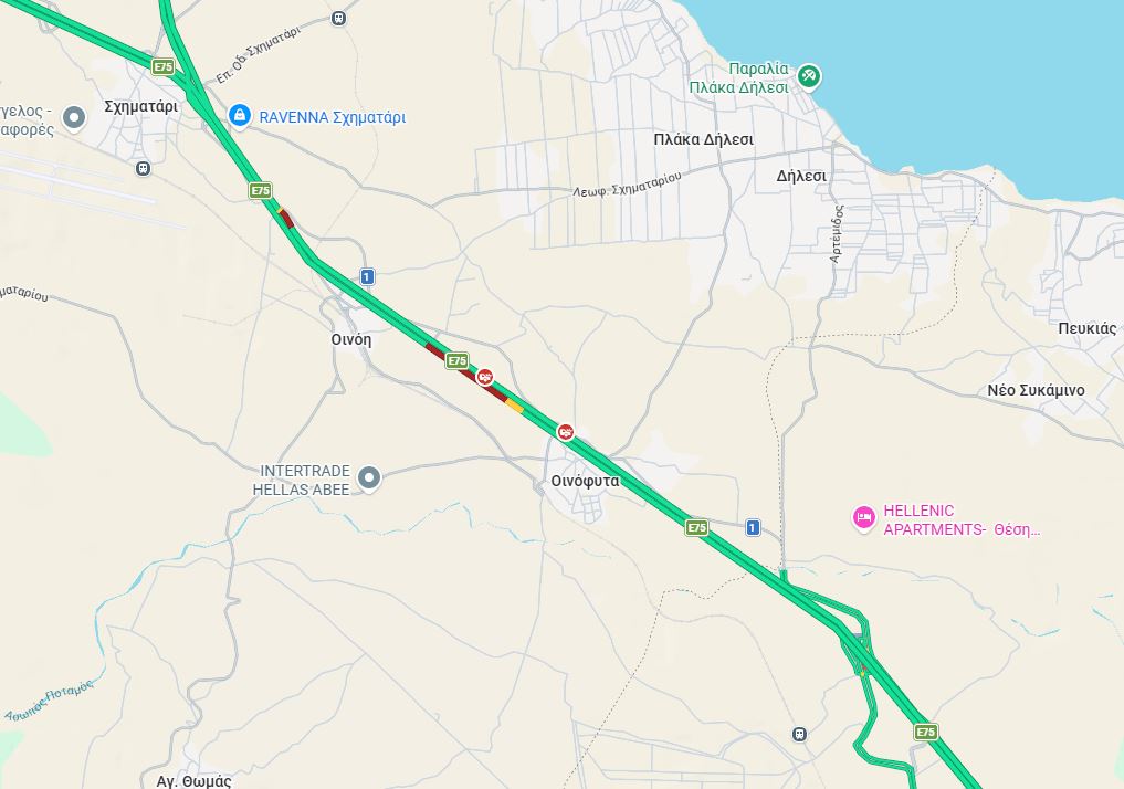 Εκτροπή φορτηγού στην εθνική οδό - Καθυστερήσεις στο ύψος των Οινοφύτων