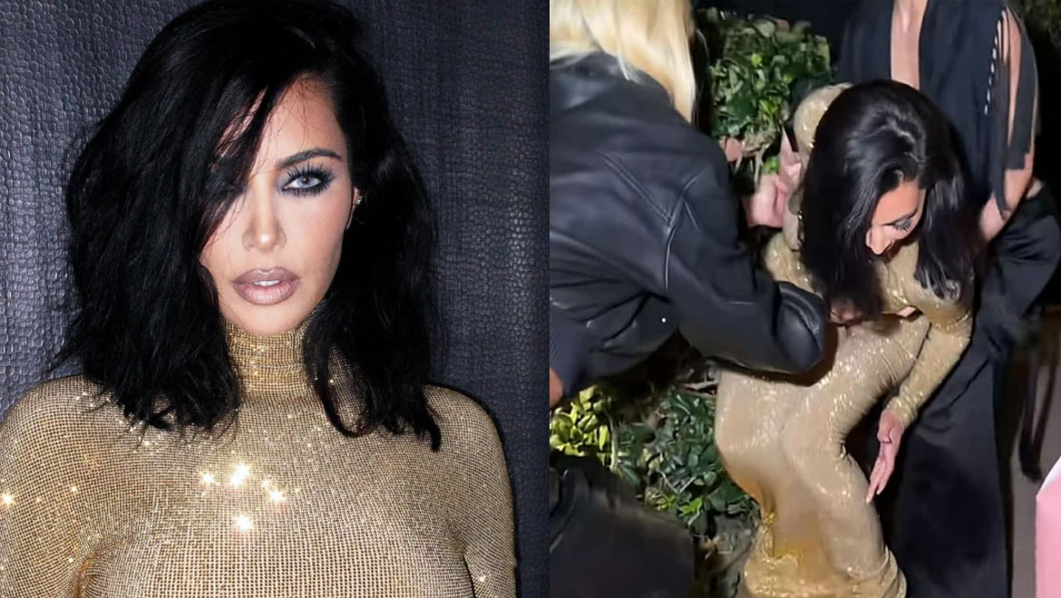 Viral η Kim Kardashian - Δείτε τη θεαματική τούμπα της στο πάρτι του Vanity Fair για τα βραβεία Όσκαρ