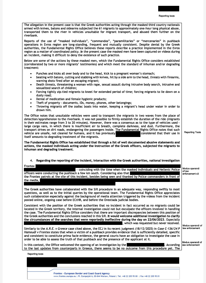 Βασανιστήρια, παρακρατικές ομάδες και βίαιες επαναπροωθήσεις από τις ελληνικές αρχές εντόπισε ο εσωτερικός έλεγχος της Frontex