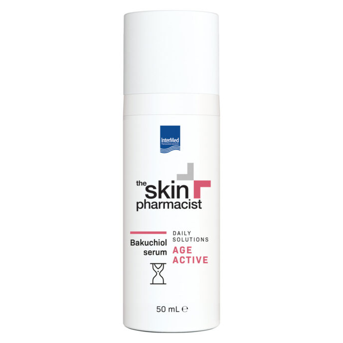 Συσκευασία του προϊόντος AGE ACTIVE Bakuchiol Face Serum της The Skin Pharmacist.