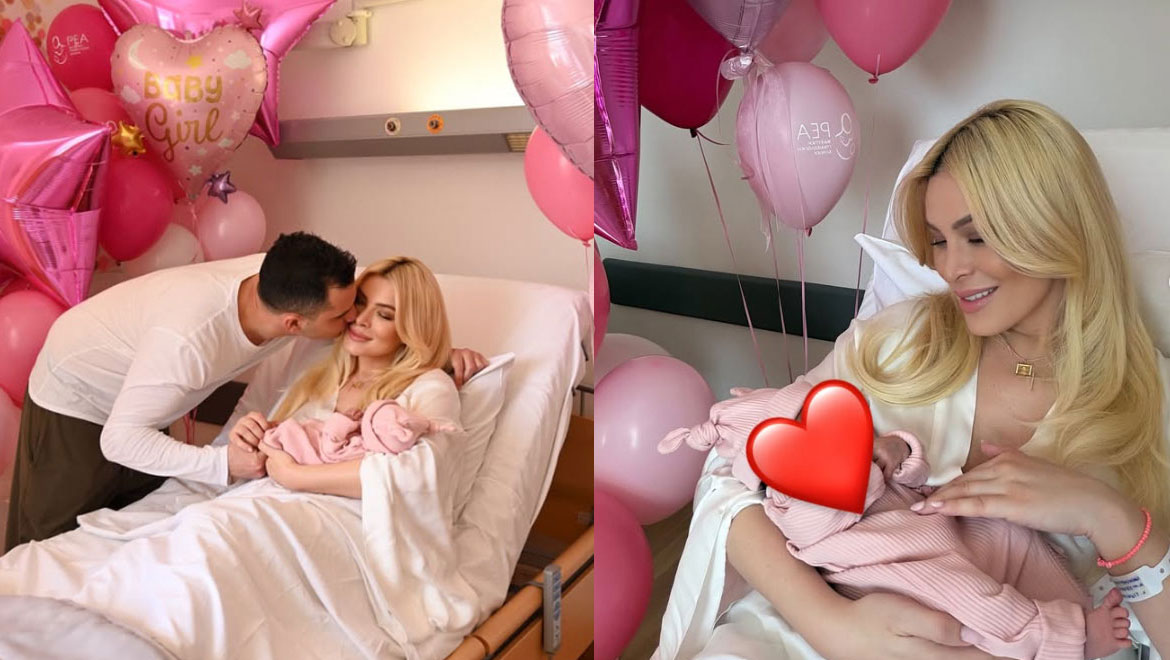 Κατερίνα Καινούργιου – Παναγιώτης Κουτσουμπής: Οι φωτογραφίες με την κόρη τους μέσα από το μαιευτήριο