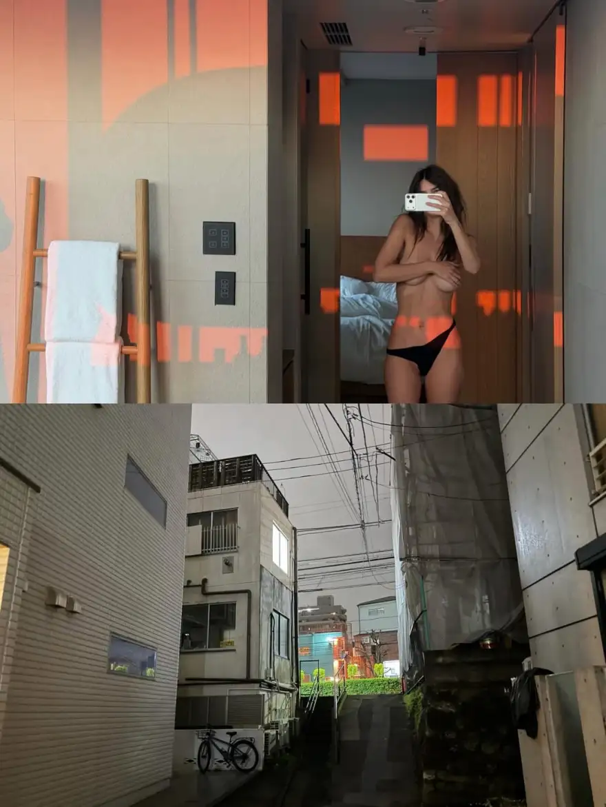 Emily Ratajkowski: Η topless φωτογραφία της από το ταξίδι της στην Ιαπωνία με τον Ρομέν Γαβρά