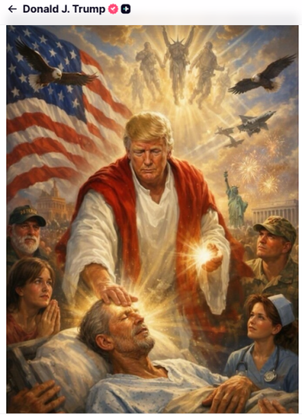 Το... τερμάτισε: Μετά την επίθεση στον Πάπα ο Τραμπ εμφανίζεται ως... Χριστός