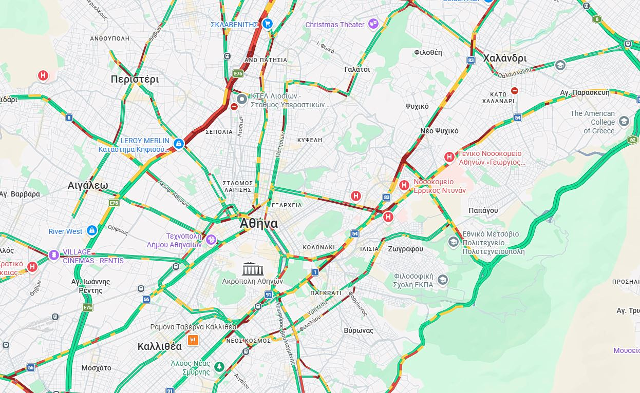 Κίνηση: Συμφόρηση στον Κηφισό - Πού αλλού υπάρχουν προβλήματα