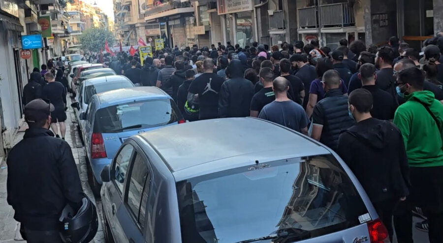 Αντιφασιστική πορεία ενάντια στο άνοιγμα γραφείων του Εθνικού Μετώπου στους Αμπελόκηπους